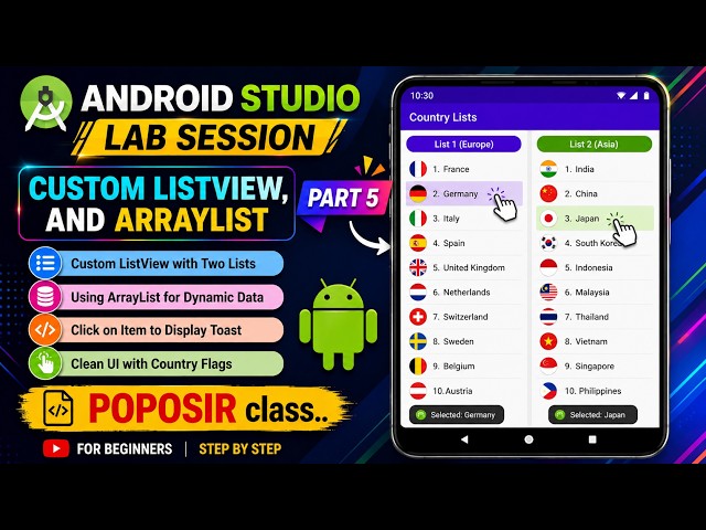 ListView & ArrayList | Android Studio Lab Session | Part 5