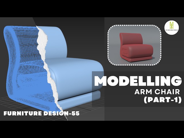 MODELLING OF ARMCHAIR IN 3DS MAX (PART-1) | MODELLING FURNITURE DESIGN IN 3DS MAX | DESIGN-55 |