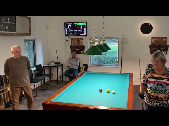 Billiards Peter Oskam (99 car Neokader) against Magda Buijs (25 car Libre)