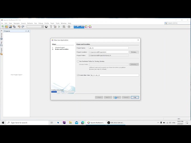 Create Java Application Project on Apache NetBeans