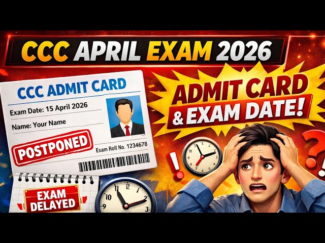 CCC Exam Date April 2026 Out 🔥 | CCC Admit Card 2026 | NIELIT CCC April Exam Date, Syllabus, Fees