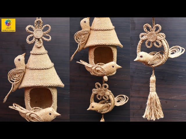 DIY Hanging Showpiece with Jute and Plastic bottle | Home Decoration using Jute | Jute Craft Idea