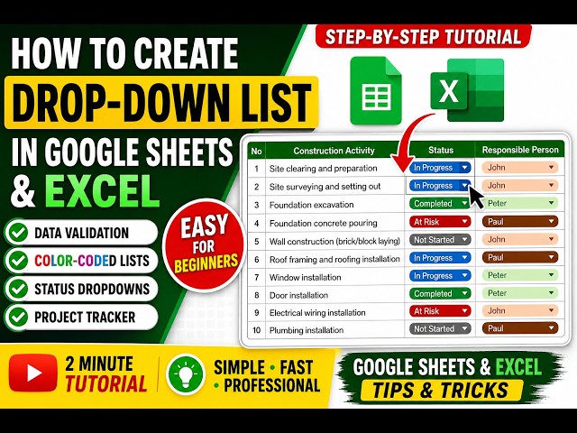 How to Create a Drop-Down List in Google Sheets & Excel (Step-by-Step)