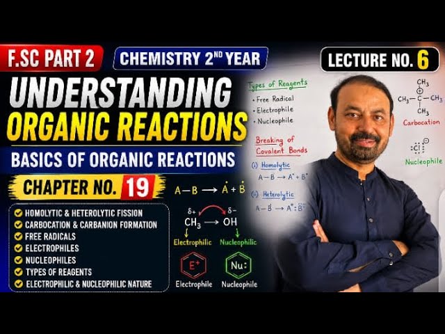 Understanding Organic Reactions | Homolytic & Heterolytic Fission | Ch 19 | Lecture 6