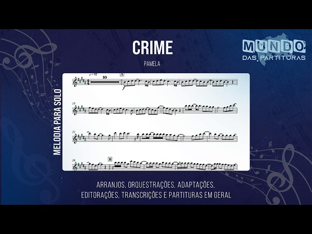 Crime - Pamela | Partitura Trompete, Trombone, Violino, Viola, Cello, Cifra🎼