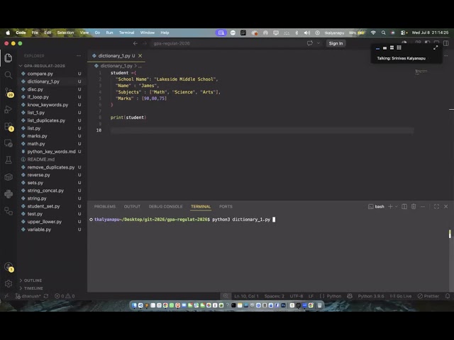 Python Dictionary - For-Loop