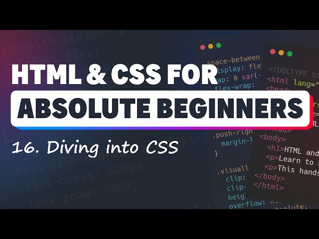 HTML & CSS for Absolute Beginners: Intro to CSS