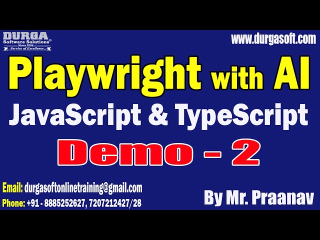Playwright with AI JavaScript & TypeScript tutorials || by Mr. Praanav On 26-08-2026 @11AM (IST)