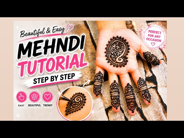 Easy Palm Paisley Mehndi Design Tutorial | Simple & Stylish Finger Mehndi | Full Henna Tutorial✨