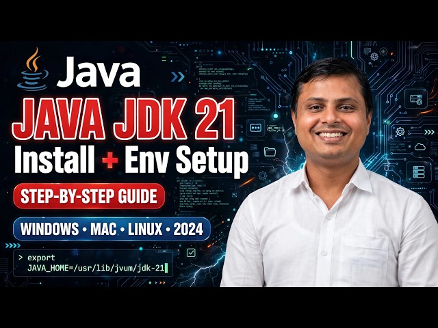 How to Install Java JDK 21 and Set Environment Variables  First Java Program for Beginners2026