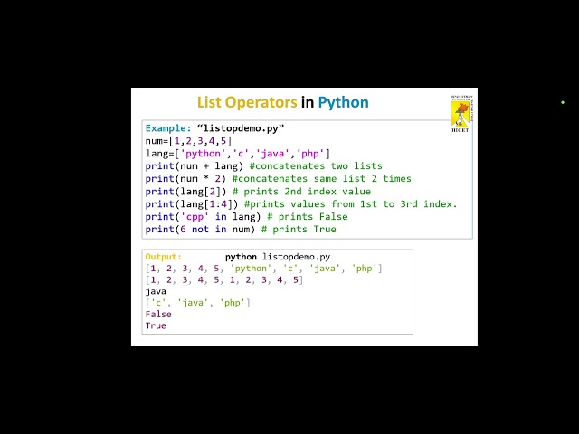 Python Programming  list