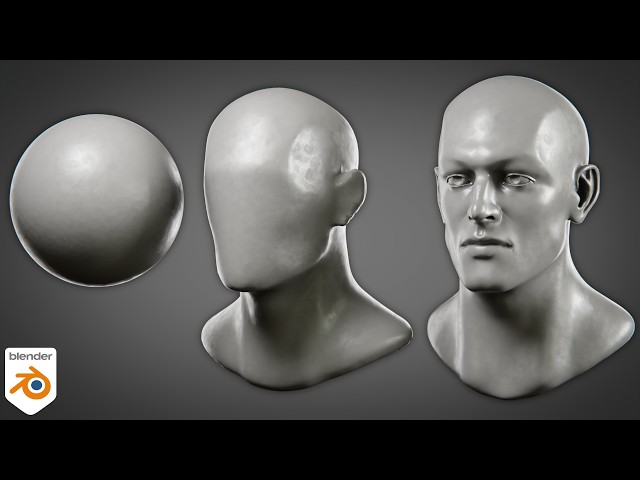 Part 1: How to Sculpt a Male Head for Beginners (Blender Tutorial)