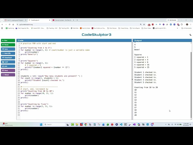 CS1030 M5.U9 expanded Python FOR loops