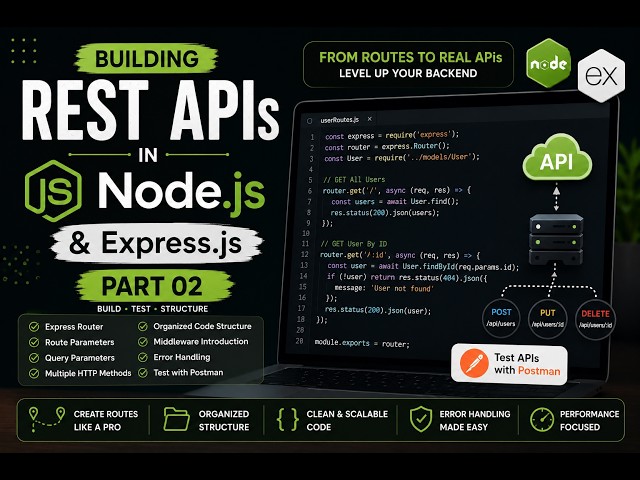 Node.js Express.js Routing Explained | Express Router, Route Params & Query Params REST API Part 02