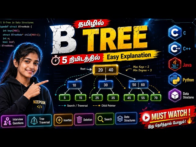 B Tree in Tamil 🔥 Explained in 20 Minutes #btree #trending #keepgon