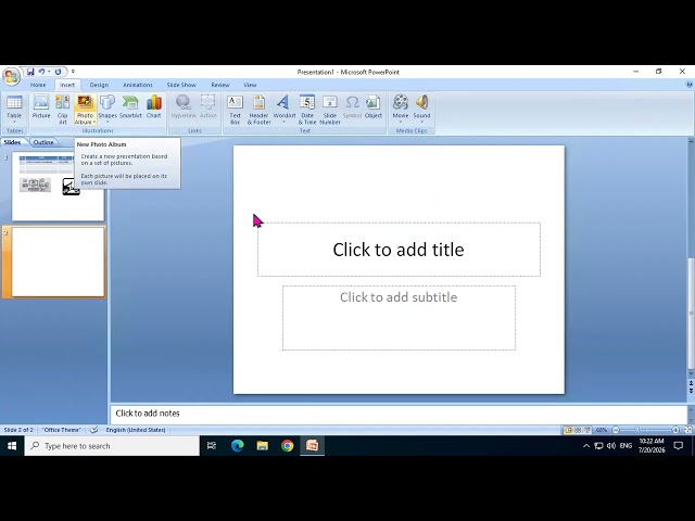 M S PowerPoint में Insert Menu  का उपयोग कैसे करे