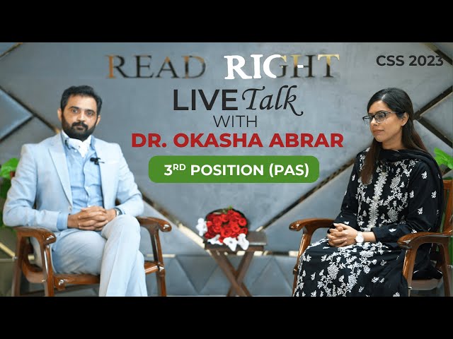 Live talk with Okasha Abrar PAS 3rd position in CSS 2023