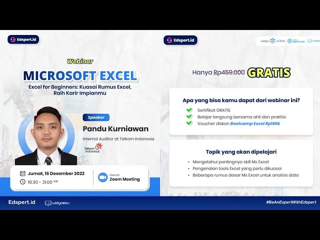 Webinar Ms Excel I Excel for Beginners Kuasai Rumus Excel, Raih Karir Impianmu
