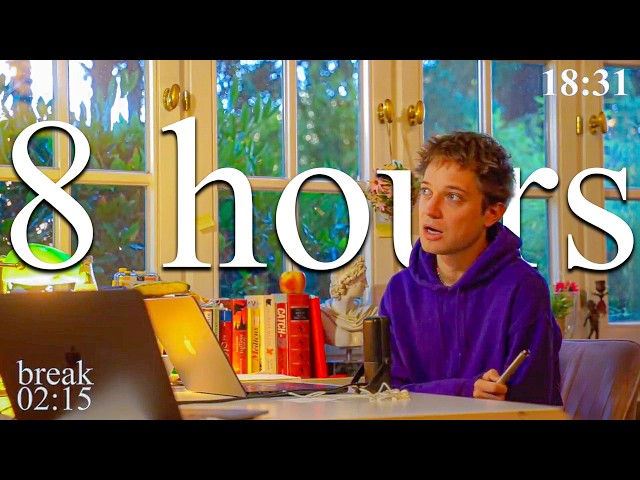 LIVE | 8-HOUR study with me 📚⛈️ rain sounds & pomodoro timer 60 & 10