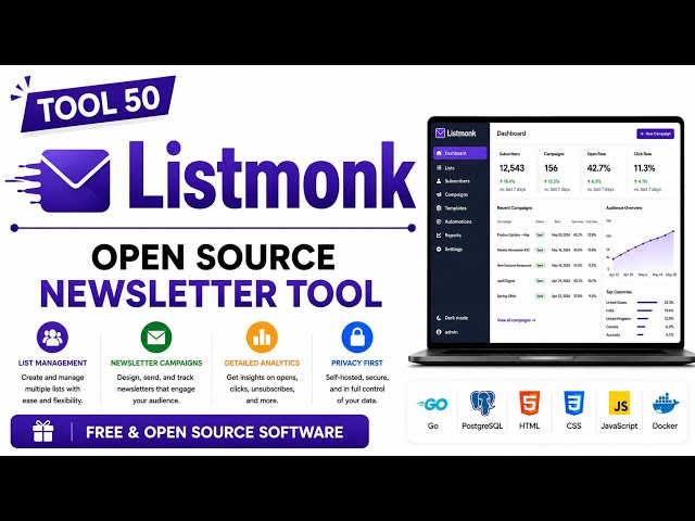 Tool 50 - Listmonk: Open Source Newsletter Tool | Free & Open Source Software | Uplatz 