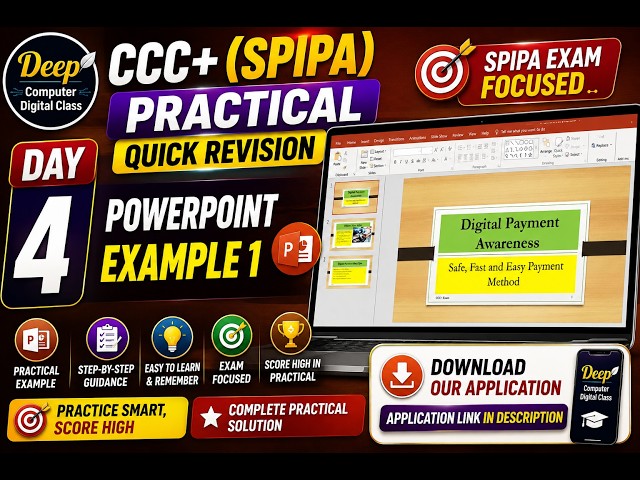 CCC+ (SPIPA) Practical Quick Revision: Day 4 | Powerpoint Example-1