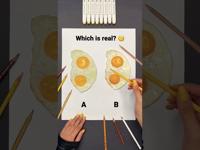 Which is the real one? 🍳🤔 #shorts #artist #drawing #art #painting #creative #draw