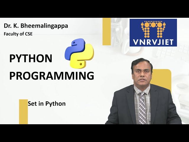 Set in Python by Dr. K Bheemalingappa