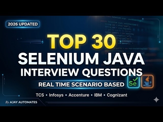 Top 30 Selenium Java Interview Questions Asked in TCS, Infosys, Accenture & IBM (2026)