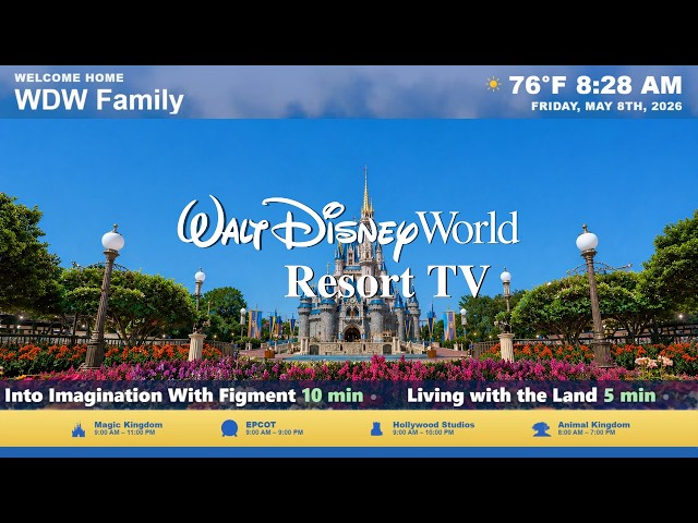 Disney Hotel Room TV Experience | Disney World Live Park Hours & Wait Times