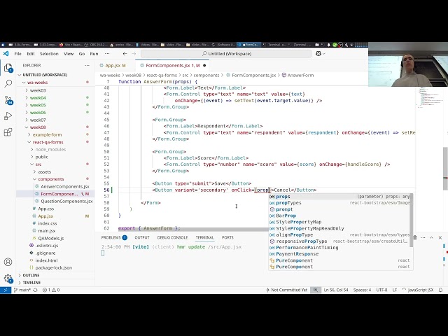 WA-2025:L26: Example part 2 (React forms)