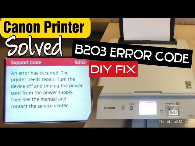 Canon B203 Error Code Fix DIY Guide Solution ✅ How to Fix Printer 🖨️ (PIXMA Support Code)  TS 5053