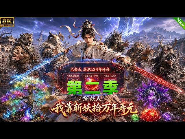 第二季！📢开局觉醒猎妖系统，斩杀妖魔可拾取寿元，从平凡之人逆袭改命成最强收妖人！全程高能，不要快进！#动漫 #逆袭 #anime