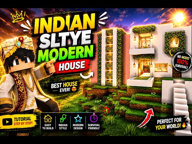 Minecraft Indian Style Modern House  | Viral Build 2026