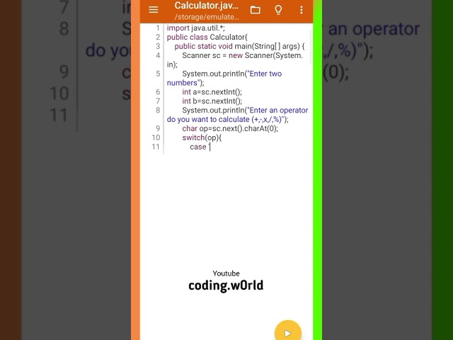 how to create a calculator in java #calculator #CalculatorInJava #javaprogramming #java #coding