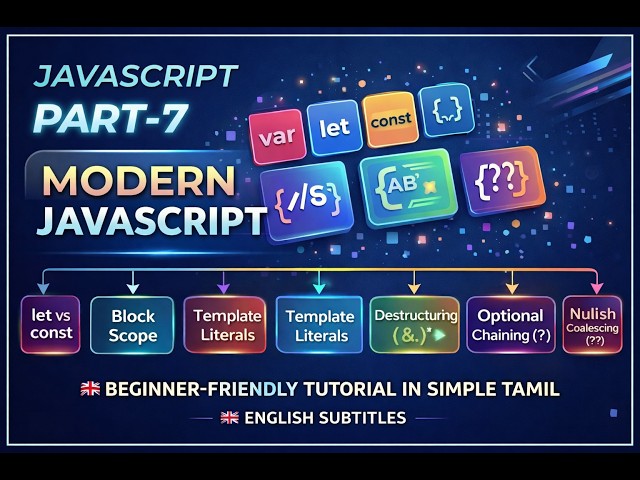 Master Modern JavaScript in 17 Minutes! 🚀 let, const, Destructuring & Optional Chaining in Tamil