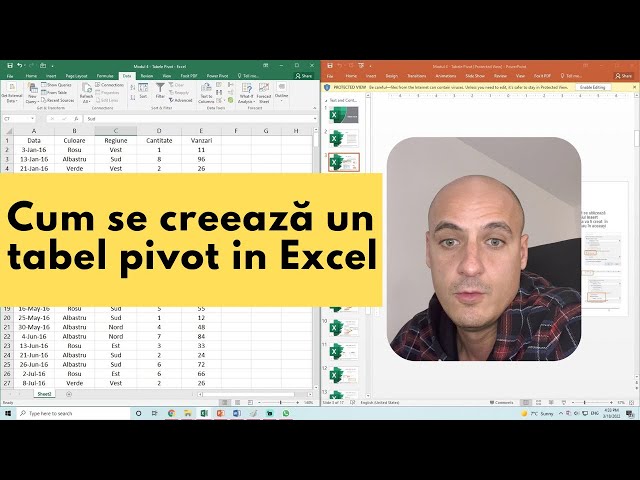 How to create a pivot table | mini Excel Tutorial (Romanian)