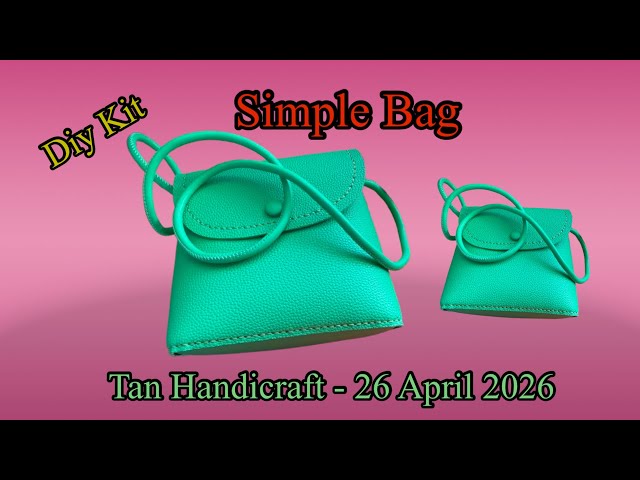 Tutorial ke 1764 - Diy Kit sewing Simple Bag leather craft 