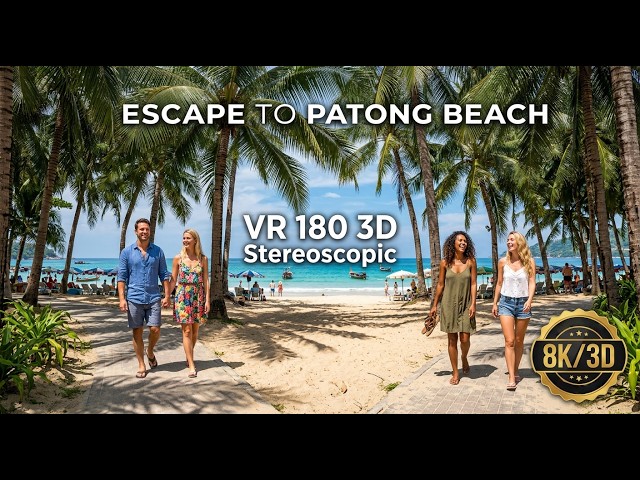 [180° VR 3D] Escape to Phuket: A Calm Evening on Patong Beach | 8K