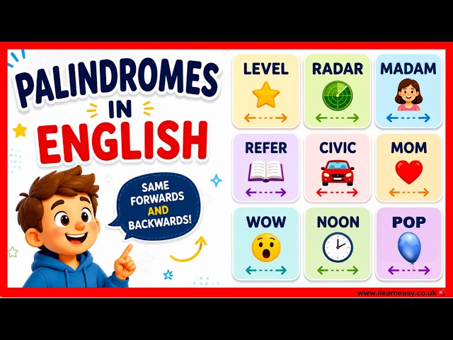What is a PALINDROME? 🤔 | Words that are the same forwards and backwards | Learn with examples