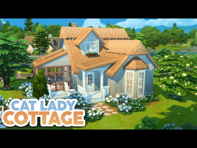 Cat Lady Cottage w/ Catio // The Sims 4 Speed Build