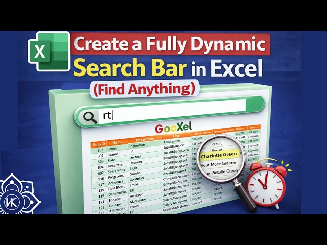Create a Dynamic Search Bar in Excel | Find Anything Instantly (No VBA!)