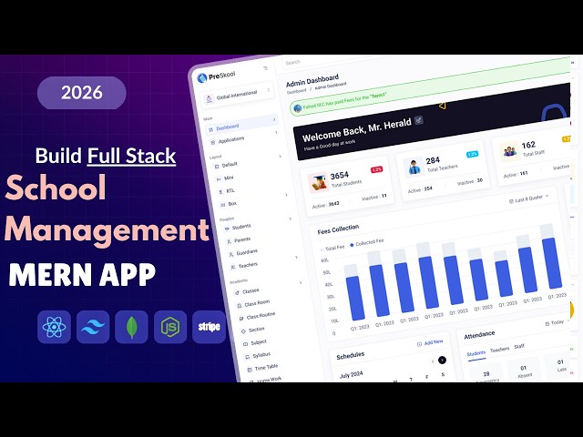 School Management System MERN Stack Complete Backend (Part 1) | Node.js, Express, MongoDB, JWT
