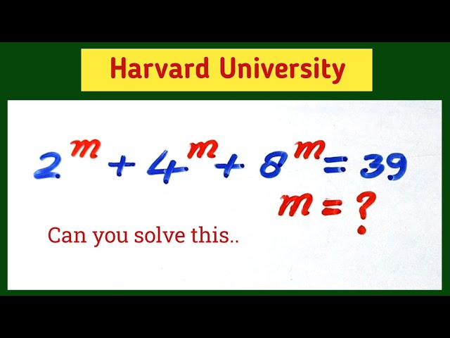 Olympiad maths question|Can you solve this problem|Nice exponential problem||