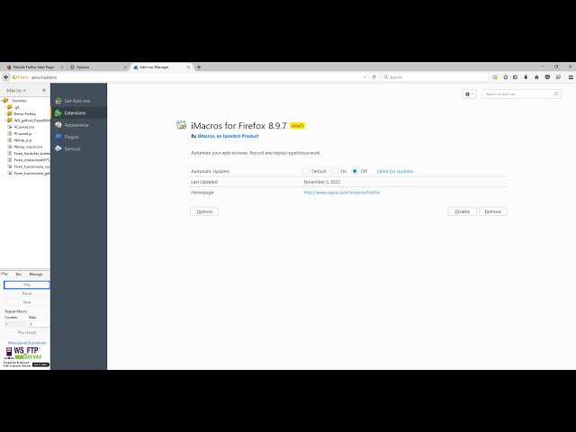 How to Install Old Firefox and iMacros