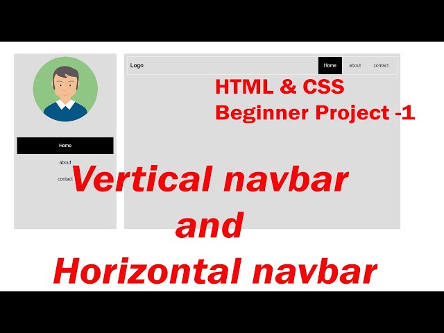 project 1 HTML & CSS project s for beginner | vertical and horizontal navbar