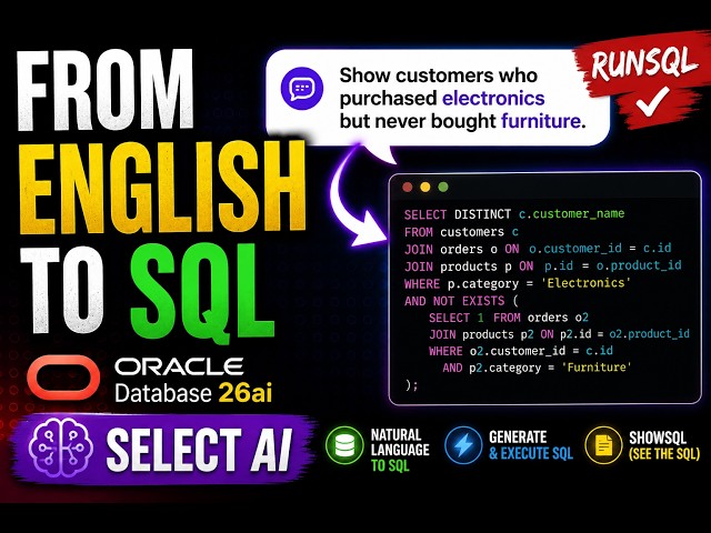Oracle SELECT AI in Action 🤯 | Natural Language to SQL on Oracle Database 26ai