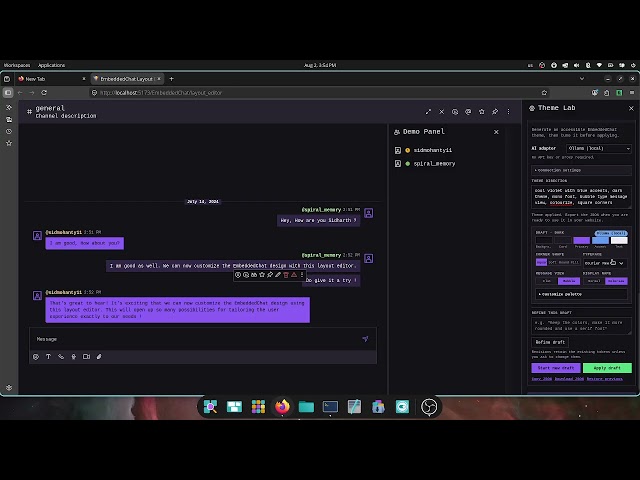 AI Theme Generator in Layout Editor (EmbeddedChat)