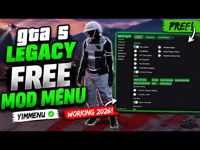 GTA 5 Online Legacy FREE MOD Menu Download & Install Tutorial (Working 2026) | Yimmenu