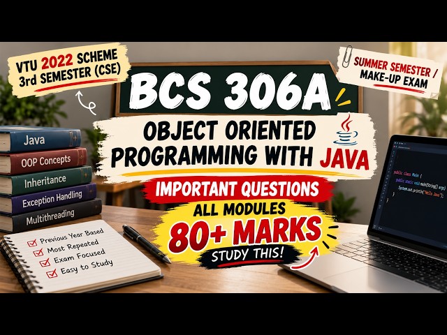 BCS306A Java Important Questions 🔥 | All Modules | VTU 2022 Scheme | Summer Semester / Make-Up Exam