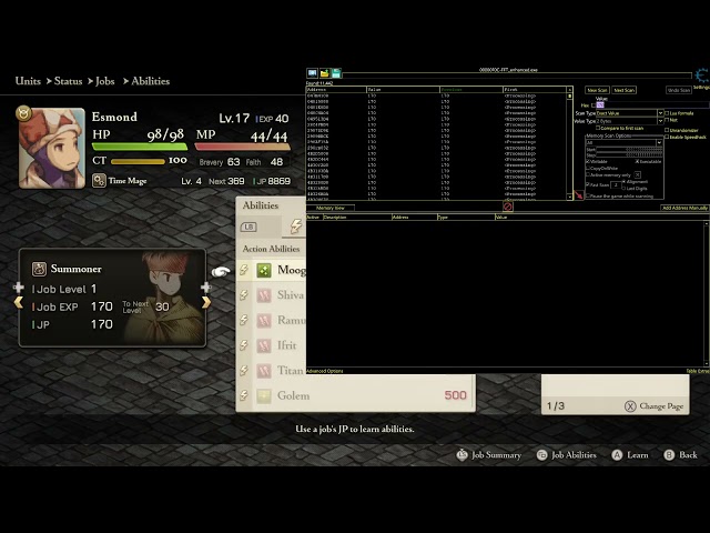 How to Get Infinite Job Points in Final Fantasy Tactics: Ivalice Chronicles on PC with Cheat Engine